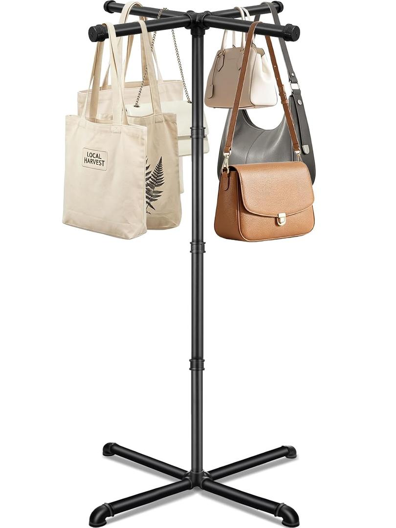 Shopping Bag Rack, 59 Inch Freestanding Purse and Tote Bag Display Stand
