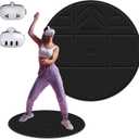 DEVASO Foldable VR Mat for Meta Quest 3S/Quest 3, Round Anti Fatigue Large Mat, Anti-Slip and Comfortable Floor Mat, Premium Game Accessories Compatible with PSVR2, Quest 2/Pro/Apple Vision Pro