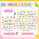 2 x 50 Pcs Easter Bunny Birthday Party Supplies 6.5 x 6.5 Inch Folded 3 Ply Bunny Birthday Disposable Paper Napkins for Easter Rabbit Egg Baby Shower Party Supplies