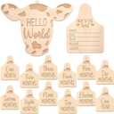 Huray Rayho Cow Baby Monthly Milestone Cards Western Wooden Cow Print Baby Milestone Signs, Baby Stuff, Newborn Photography Props, Baby Announcement & Name Sign, Neutral Gift for Newborn Boy & Girl