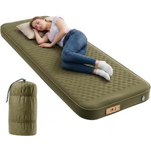 ABORON Self Inflating Sleeping Pad, 4" Thick Camping Mat with Built-in Pump, Single