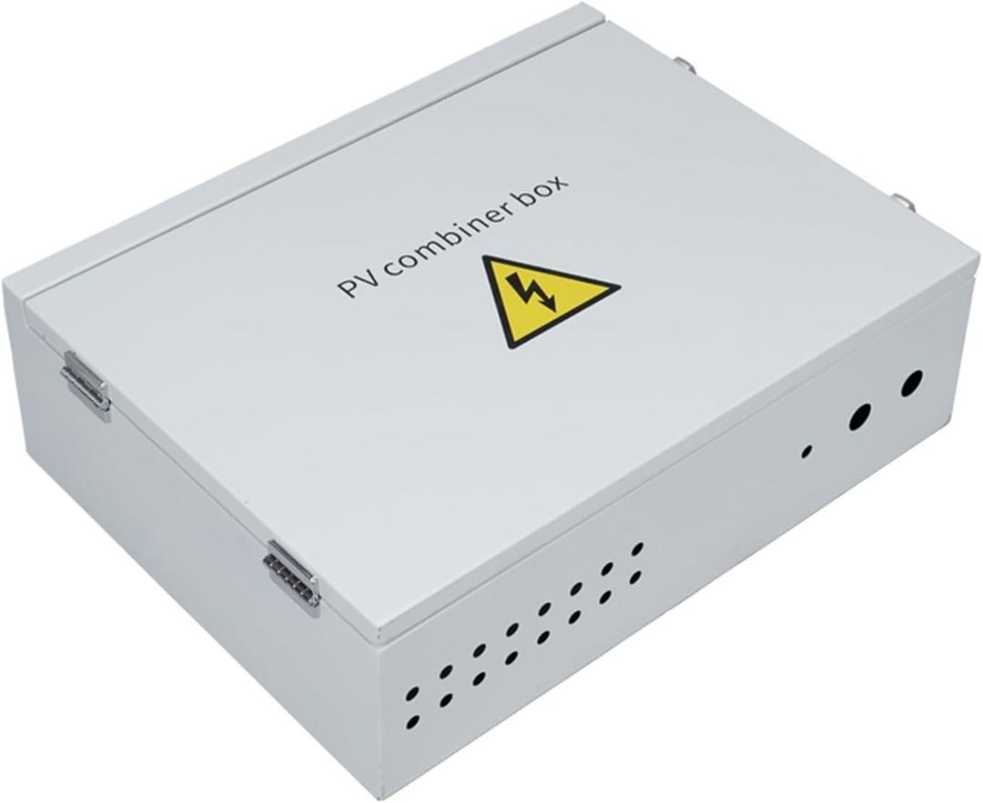 UHXRUY 4-1 LQT-1000V 4 Ways Strings 4 in and 1 Out Solar PV Metal IP65 Waterproof Combiner Box (White)