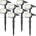 Solar Spot Lights Outdoor Waterproof IP65, [8 Pack/100 LED/4 Modes] 2-in-1 Solar Landscape Spotlights, Auto On/Off High Lumens Spot Lights for Yard Garden Pathway(Cool White)