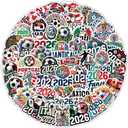 200pcs 2026 World Cup Stickers Pack, Soccer Stickers for Scrapbooking, Vinyl Waterproof Stickers for Water Bottles, Soccer Team Gifts for Kids Teens, Stocking Stuffers for Boys Girls