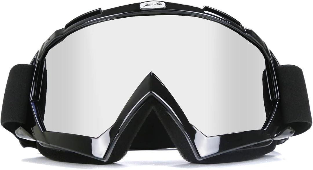 JAMIEWIN Dirt Bike & Motocross Goggles - Anti UV, Dustproof & Fog Resistant Offroad Riding Goggles