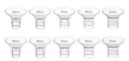 Nullie 3-in-1 Flange Sizing Kit (13mm, 15mm, 17mm, 19mm, 21mm) for 24mm Breast Pump Shields – 10 PCS BPA-Free Soft Silicone Flange Inserts for Electric Double Breast Pumps