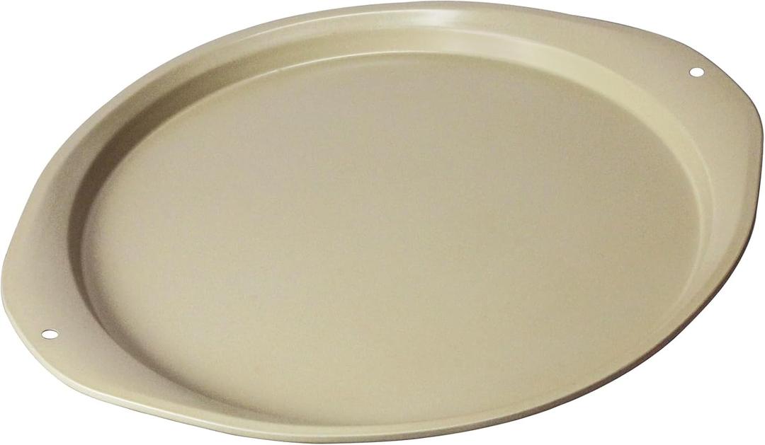 Pizza Pan - 14 Inch Nonstick Pizza Pan for Oven with Widen Handles for Cooking, Baking, and Grilling - Durable, Even Heating, Long-Lasting Kitchen Cookware (1, Golden)