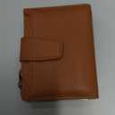 Small Wallet Women RFID Blocking Soft Leather Bifold Compact Card Holder Wallet for Women with Zipper Coin Pocket 4 ID Window (Brown)