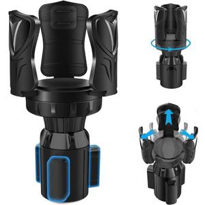 Upgraded Cup Holder Expander with Adjustable Holder & Base, Car Cup Holder for Car with Rubber Pad for Yeti Hydro Flask Stanley 10-64oz Bottle