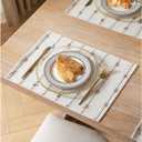 Boho Placemats Set of 4 for Dining Table Decor, Woven Cloth Place Mats for Farmhouse Rustic Kitche Home Decor, Cotton Placemats 13 x 19 Inch, Taupe and Beige Table mats