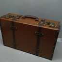 Retro Yellow Vintage Decorative Suitcase, Travel Style Storage Box, 24" Width, Medium