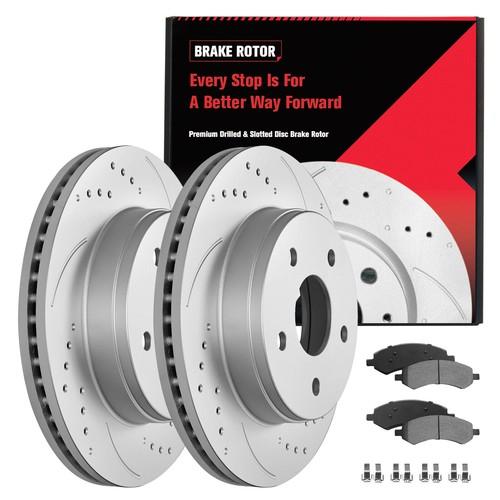For Dodge Ram 1500 Chrysler Aspen Front Drilled Brake Rotors Ceramic Pads Kit