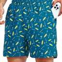 NORTHYARD Mens Swim Trunks 5" Beach Swim Shorts Quick Dry Bathing Suit with Mesh Liner Packable, Blue Surfboard, M