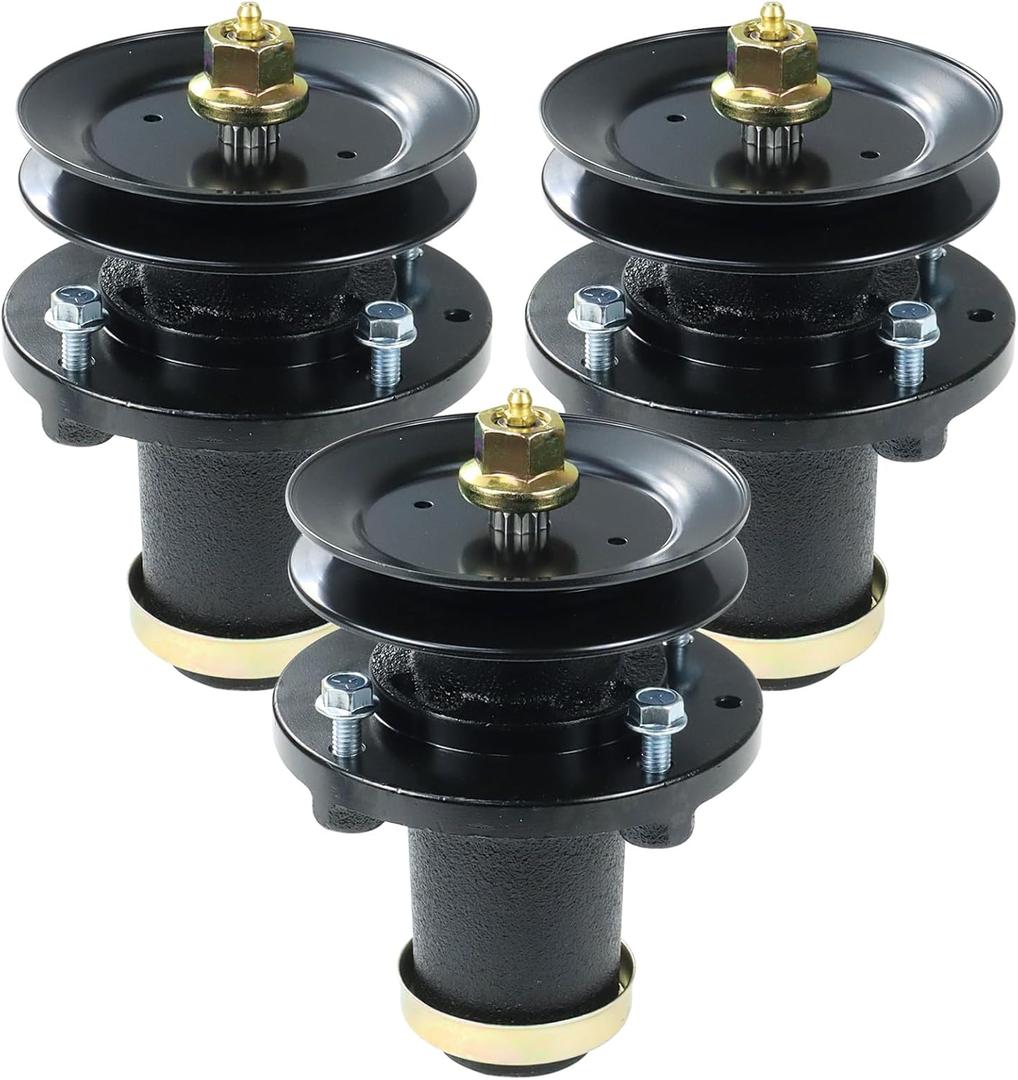 3 Pack 539131898 Spindle Assembly with 532173435 Spindle Pulley Replaces Husqvarna 539131898, 539131767 for Husqvarna TS354XD, TS 354XD, TS354D, Z 248F, TS 354D, 354 XD, TS354, Z248F Mowers