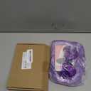 PLULON Dark Purple Wavy Bob Wigs with Bangs Heart Sunglasses Hair Cap for Women, Colored Synthetic Hair Short Curly Bob Loose Curly Shoulder Length Wigs for Cosplay Costume Bachelorette Party