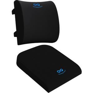Everlasting Comfort Lumbar Support Pillow & Wheelchair Cushion Bundle - Office Chair Back Support Improves Posture, Eases Back Pain - Ventilated Gel Seat Cushion for Chair, Seniors, & Adults