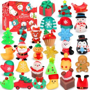 Squishy Toys, 26 Pack Christmas Squishies, Party Favors for Kids 4-8 8-12, Mochi Kawaii Cat Squishy Fidget Toys Animals, Goodie Bag Birthday Gifts Mini Miniature Stress Reliever Toy Pack