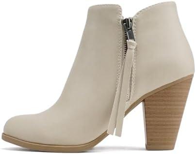 Soda Women's Ages Tassel Zip Chunky Heel Bootie 38