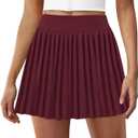 FireSwan Tennis Skirts for Women High Waisted Pleated Skirt with Pockets Shorts Athletic Skort Golf Outfits Wine