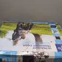 Medline Ultra Lightweight Transport Wheelchair for Adults, Foldable, 19-Inch Seat Width, Red Frame, Black Upholstery