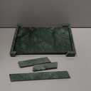 Marble Bathroom Vanity Tray, Natural Luxury Vanity Home Kitchen Bathroom Table Tray, Stone Decorative Countertop Dresser Trays for Key Coffee Perfume Jewelry Makeup (Blackish Green, 12" x 8" x 1.2")
