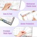 Gannyfer Desk Calendar 2026, Large 2026 Desk Calendar, 22" x 17" 18 Month Yearly Calendar 2025-2026, Thick Paper with Corner Protectors, 2026 Calendar for Home, School, or Office - Colorful Floral(6 Stickers)