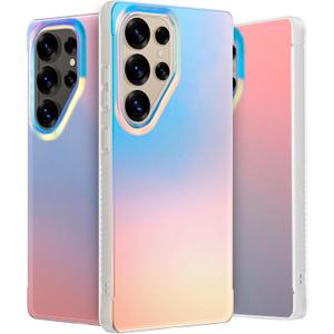 LONLI Hue - for Samsung Galaxy S25 Ultra Phone Case - [360 Shock-Absorbent Bumper | Cute, Unique and Aesthetic Phone Cover for Girls and Women] - Holographic Iridescent