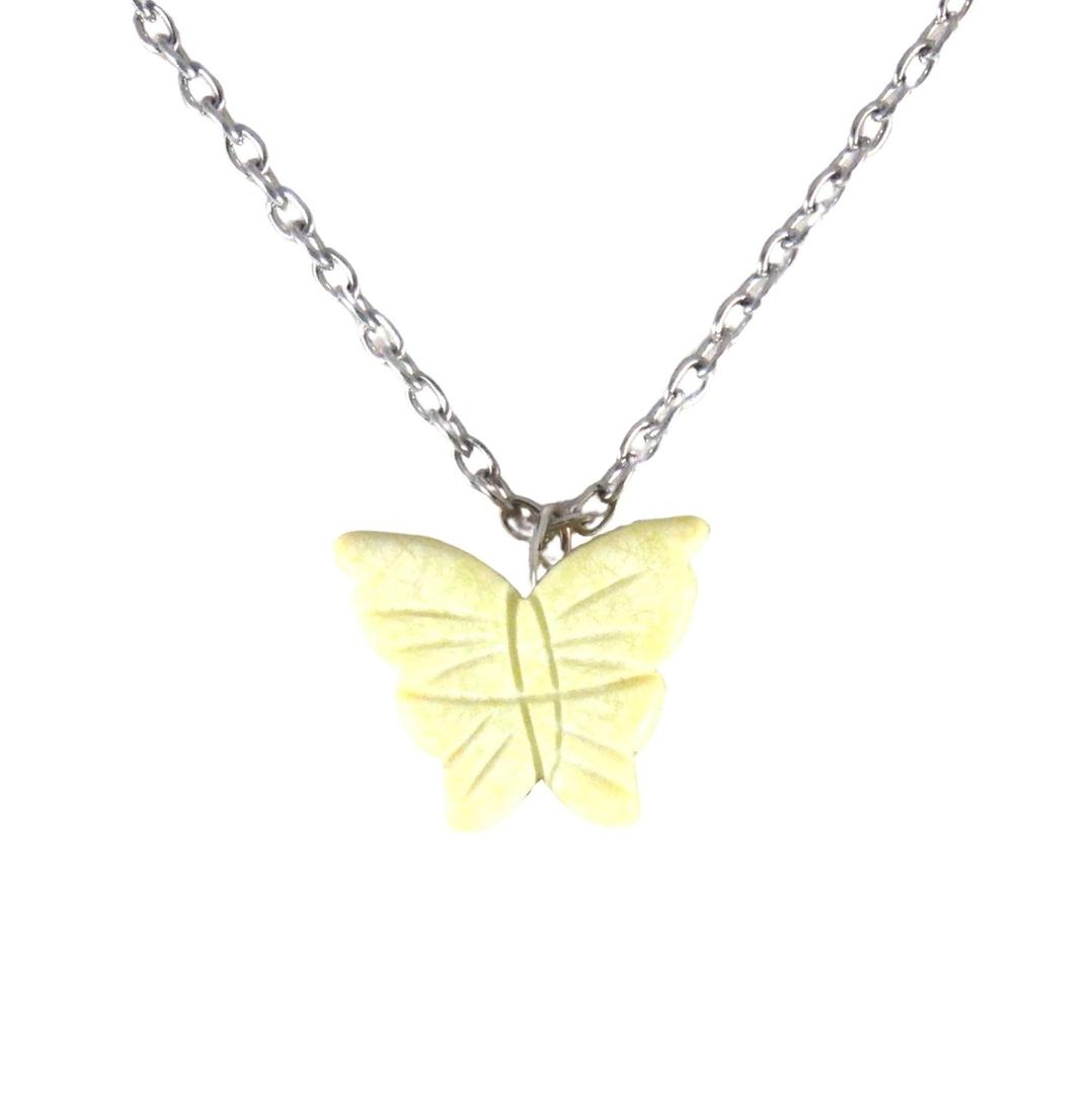 Yellow Gemstone Butterfly Necklace 1766