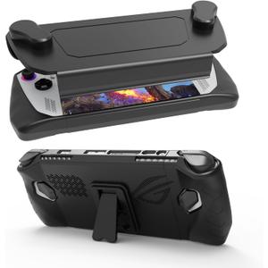 Upgraded Ultra Slim TPU Protective Case with Front Cover Compatible with ASUS ROG Ally, Shock-Absorption, Non-Slip and Anti-Scratch Design Cover Protector (Black)