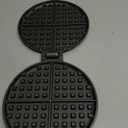 Cast Iron Waffle Cookware Two Piece Hinged Non Electric Waffle Iron for Stovetop or Grill Makes 7" Round Waffles Design Waffle Pan