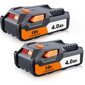 2Pack R840085 4.0Ah Li-ion Replacement for Ridgid 18V Battery Compatible with Ridgid Battery 18V R840085 R840087 R840086 R840083 R840089 AC840085 AC840086 AC840087P AC840089