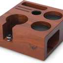 Espresso Accessories Organizer Box 58mm Espresso Tamping Station Rosewood Espresso Tools Stand for Tamper, Portafilter, Distributor, Funnel, WDT and Filter Basket