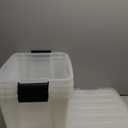 IRIS USA 32 Qt Stackable Plastic Storage Bins with Lids, 4 Pack - BPA-Free, Made in USA - See-Through Organizing Solution, Latches, Durable Nestable Containers, Secure Pull Handle - Clear