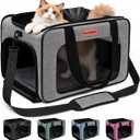 Cat Carrier Soft Sided Airline Approved Portable Travel Bag, Gray