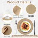 50pcs Round Burlap Placemats, 11.8in Reusable Jute Table Mats Heat Resistant Placemats Country Table Decor for Wedding Party Farmhouse Rustic Dinner Setting