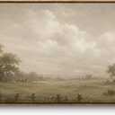 InSimSea Extra Large Framed Vintage Wall Art, Misty Meadow Prints, 24x48In