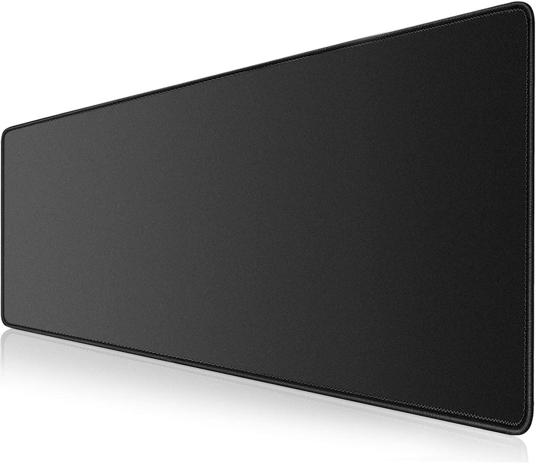 KTRIO Large Gaming Mouse Pad Desk Mat, Superior Micro-Weave Cloth for Precise Mouse Control, Non-Slip Rubber Base, Stitched Edges, Water-Resistant, for Gamer, Office & Home, 35.4" x 15.7" inches (Black Stealth)