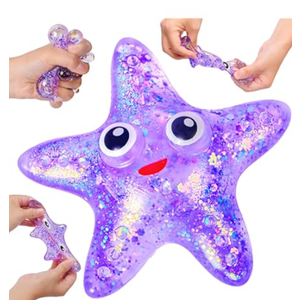 Squishy Starfish Stress Balls for Adults, Starfish Squishy Toys for Kids, Starfish Sugar Ball Sensory Fidget Toy, Slow Rise Malt Sugar Squishy Ball Squeeze Starfish Toy, Party Favors for Kids (Purple) 1Ct 12pcs