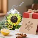 Stained Glass Ornament, Christmas Ornaments, Christmas Decorations for Tree, Holiday Ornament, Gifts for Flower Lovers, Holiday Party Gifts, Gift Ideas & Xmas Gift - Sunflower