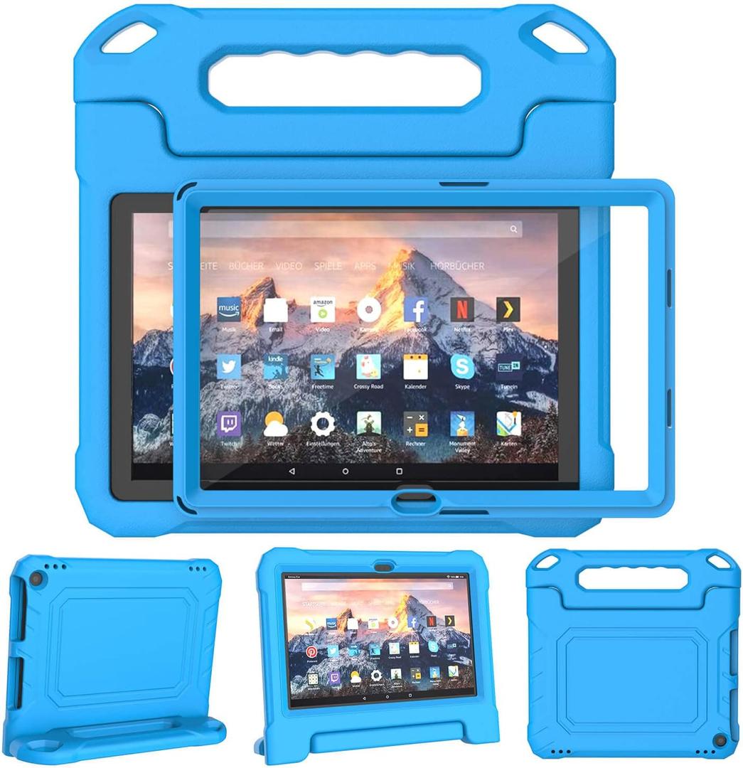 Kids Case for 10 Inch Tablet(13th/11th Generation, 2023/2021 Release) - Durable Shockproof Protective Cover with Screen Protector for 10/10 Plus/HD 10 Tablet, Not for iPad Samsung Tablet, Blue