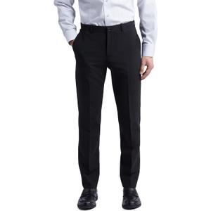 Men's Slim Fit 4-Way Stretch Pant Flat Front Flex Comfy Mens Business Casual Pants 
(Black, 42W×30L)