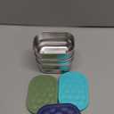 Gencywe 3 Pack Stainless Steel Snack Containers for Kids, 8 oz Easy Open Leak Proof Small Toddler Snack Containers with Silicone Lids, Stackable Metal Lunch Box for Daycare and School (Blue)