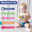SOONYANG Montessori Toys for 1 Year Old, Activity Cube Toys for 1 Year Old Boy,Travel Sensory Toy for Toddlers 1-3, One Year Old Boy Birthday Gift, Learning Baby Toy 12-18 Months (Blue)