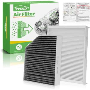 2PCS Cabin Air Filters Fit for 2015-2023 Mercedes C300, 2016-2022 GLC300, 2017-2019 E300, 2020-2023 E350, 2021-2023 E450 Replacement External & Internal Car Accessories 2058350147 1668300218