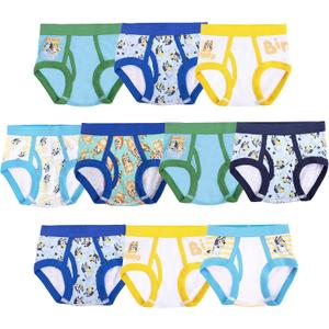 Bluey Boys' Briefs of 100% Combed Cotton Underwear Briefs, Sizes 18m, 2/3t, 4t, 4, 6, and 8