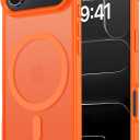 Tigowos Magnetic for iPhone Air Case Fits MagSafe 16FT Drop Resistant Matte Skin Feeling Back Cover Shockproof Slim Fit for iPhone 17 Air Phone Case 6.5 inch,Orange