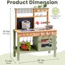 ROBOTIME Mud Kitchen for Kids, Outdoor Wooden Playset with Mud Kitchen, Sink, BBQ Grill, Coffee Maker, Planting Area & Oven, Pretend Play Kitchen for Outdoor Fun Ages 3+, Large