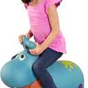 B. toys Bouncy Boing Inflatable Hippo Ride On Bouncer with Air Pump Included Hankypants Fun Bouncing Toy for Toddlers 18 Months and Up