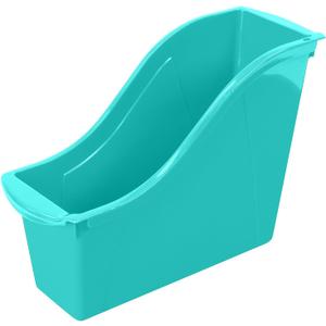 Storex Small Book Bin  Interlocking Plastic Organizer for Home, Office and Classroom, Teal, 6-Pack (71114U06C)