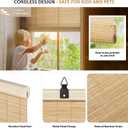 LazBlinds Cordless Bamboo Blinds, 32"x72", Carbonized